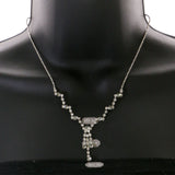 Mi Amore Adjustable Necklace-Earring-Set Silver-Tone