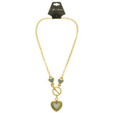 Mi Amore Heart Pendant-Necklace Gold-Tone/Blue