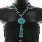 Mi Amore Adjustable Statement-Necklace Blue/Silver-Tone