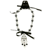 Mi Amore Bow Statement-Necklace Gray/Black