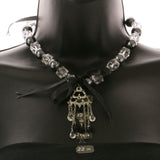 Mi Amore Bow Statement-Necklace Gray/Black