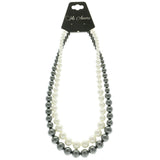 Mi Amore Bead-Necklace Gray/White