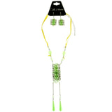 Mi Amore Adjustable Necklace-Earring-Set Green/Yellow