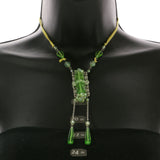 Mi Amore Adjustable Necklace-Earring-Set Green/Yellow