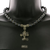 Mi Amore Cross Statement-Necklace Gray/Silver-Tone