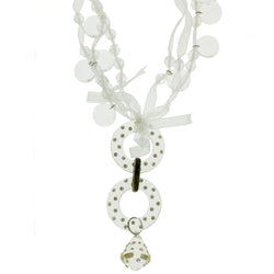 Mi Amore Adjustable Statement-Necklace White/Clear