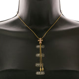 Mi Amore Cross Adjustable Length Fashion-Necklace Gold-Tone & Pink