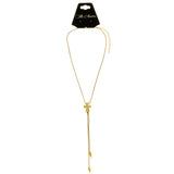 Mi Amore Cross Adjustable Length Fashion-Necklace Gold-Tone