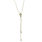 Mi Amore Cross Adjustable Length Fashion-Necklace Silver-Tone