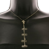 Mi Amore Cross Adjustable Length Fashion-Necklace Silver-Tone