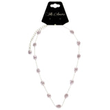 Mi Amore Adjustable Fashion-Necklace Purple/Silver-Tone