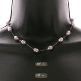 Mi Amore Adjustable Fashion-Necklace Purple/Silver-Tone