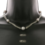 Mi Amore Adjustable Fashion-Necklace Silver-Tone/Gray