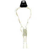 Mi Amore Adjustable Statement-Necklace Tan/White