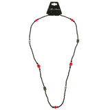 Mi Amore Flower Bead-Necklace Black/Red