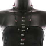 Mi Amore Flower Bead-Necklace Black/Red