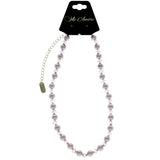 Mi Amore Adjustable Bead-Necklace Purple/Silver-Tone