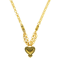 Mi Amore Heart Pendant-Necklace Gold-Tone