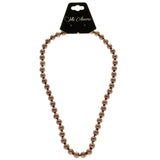 Mi Amore Bead-Necklace Brown/Gold-Tone