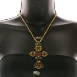 Mi Amore Cross Pendant-Necklace Multicolor/Gold-Tone