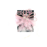 Feathers Brooch-Pin With Bead Accents Silver-Tone & Pink Colored #LQP1001