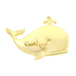 Whale Matching Earrings Pin-Earring-Set Gold-Tone Color  #LQP1003