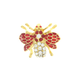 Bee Brooch-Pin With Crystal Accents Gold-Tone & Multi Colored #LQP1007