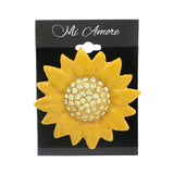Mi Amore Flower Brooch-Pin Gold-Tone/Yellow