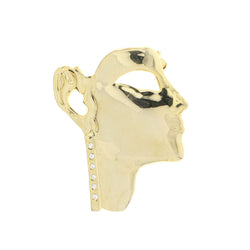 Profile Brooch-Pin With Crystal Accents  Gold-Tone Color #LQP1009