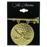 Golf Brooch Pin Gold Color  #LQP101
