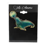 Seal Brooch-Pin Gold-Tone & Multi Colored #LQP1020