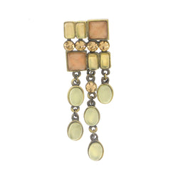 Gold-Tone & Multi Colored Metal Brooch-Pin With Crystal Accents #LQP1023