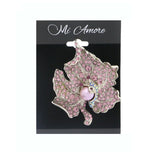 Flower Brooch-Pin With Crystal Accents Silver-Tone & Multi Colored #LQP1025