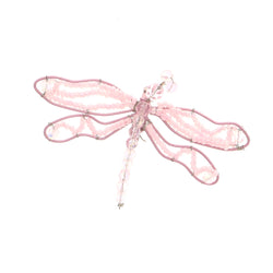 DragonFly Brooch-Pin With Bead Accents  Pink Color #LQP1030