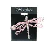 DragonFly Brooch-Pin With Bead Accents  Pink Color #LQP1030