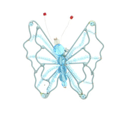 Butterfly Brooch-Pin With Crystal Accents  Blue Color #LQP1035