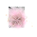 Feathers Brooch-Pin With Bead Accents Silver-Tone & Pink Colored #LQP1065