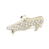 Shoe Brooch-Pin With Crystal Accents  Silver-Tone Color #LQP1079