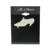 Shoe Brooch-Pin With Crystal Accents  Silver-Tone Color #LQP1079