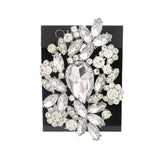 Flowers Brooch-Pin With Crystal Accents  Silver-Tone Color #LQP1081