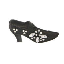 Shoe Brooch-Pin With Crystal Accents  Black Color #LQP1085