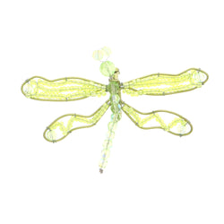 DragonFly Brooch-Pin With Bead Accents  Green Color #LQP1086