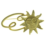 Sun Brooch Pin Gold Color  #LQP110