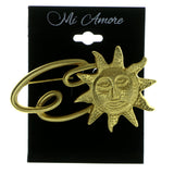 Sun Brooch Pin Gold Color  #LQP110