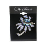 Flower Brooch-Pin With Crystal Accents Gray & Multi Colored #LQP1117