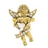 Cherub Brooch-Pin With Crystal Accents  Gold-Tone Color #LQP1125