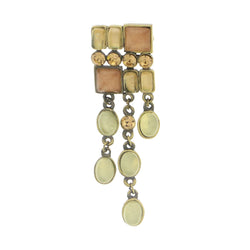 Brass-Tone & Multi Colored Metal Brooch-Pin With Crystal Accents #LQP1138