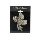 Silver-Tone Metal Brooch-Pin With Crystal Accents #LQP1140