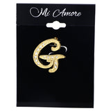 G Brooch-Pin With Crystal Accents  Gold-Tone Color #LQP1144