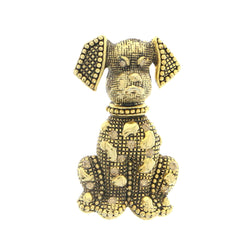 Dog Brooch-Pin With Crystal Accents  Gold-Tone Color #LQP1152